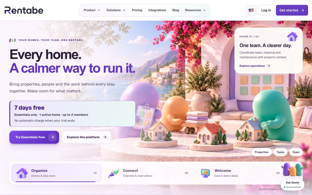 Capture of the Rentabe public website; illustrative presentation, not live customer results